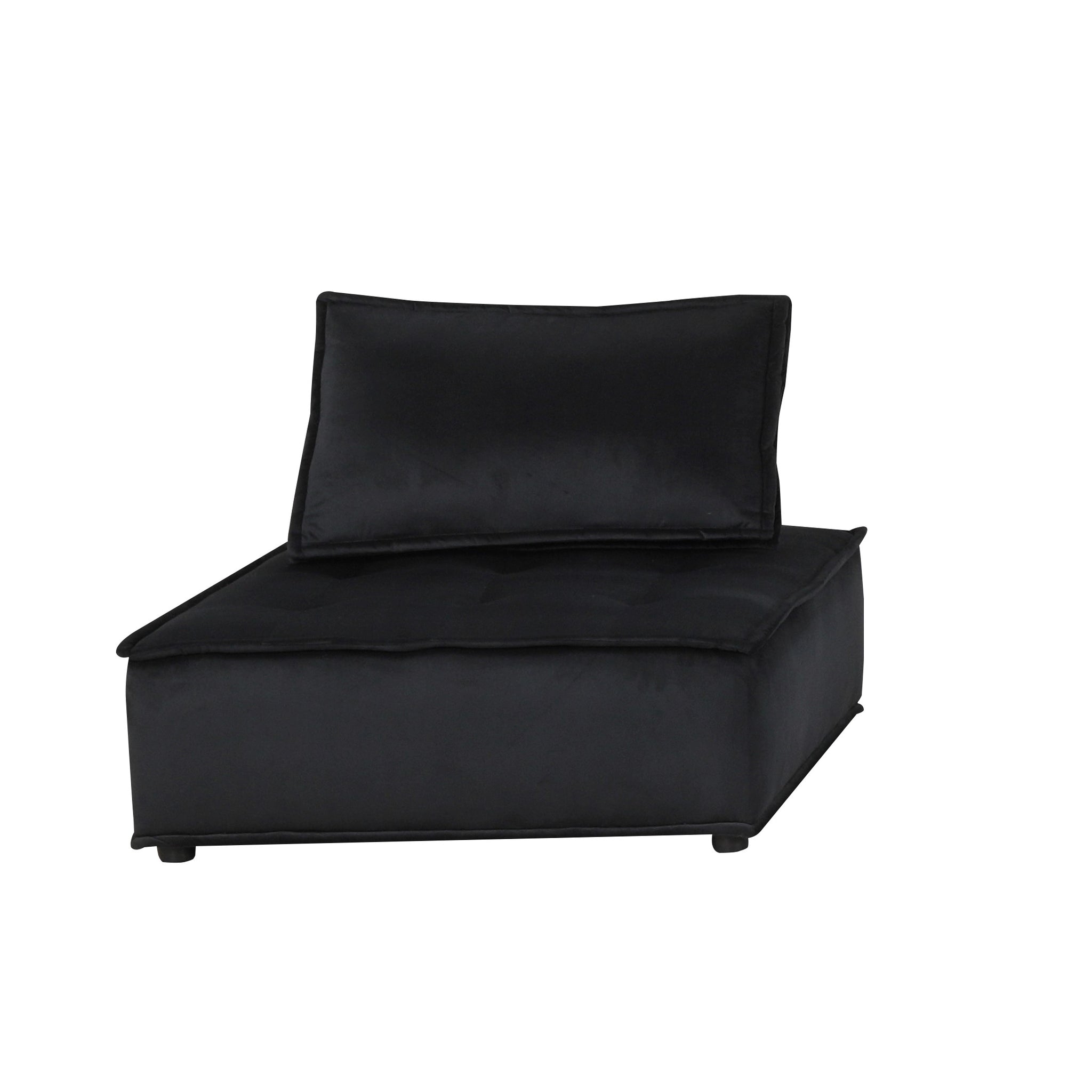 Anna 160" Black Velvet 4 Seater Modular Sofa Black Velvet