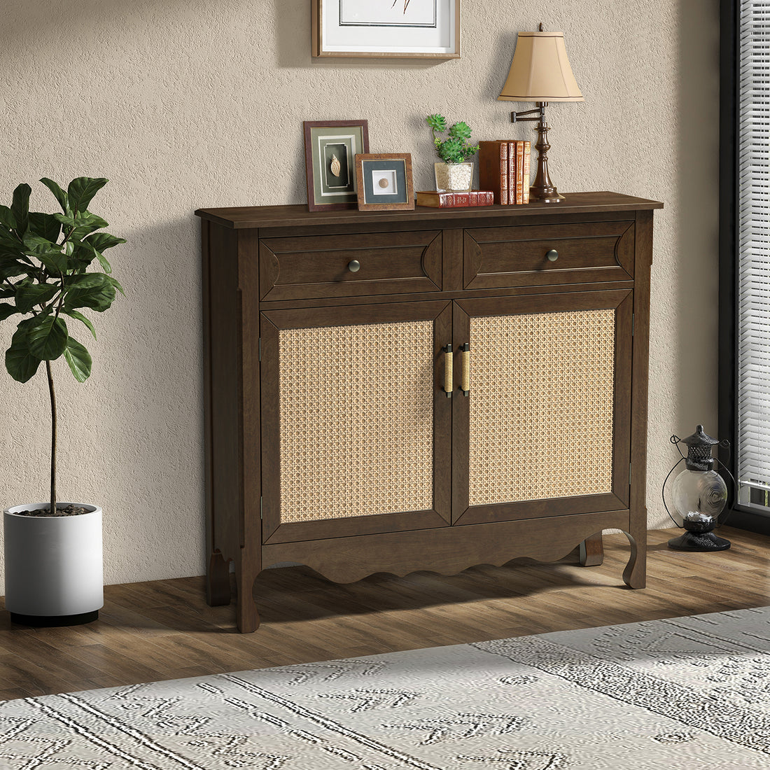 James 36'' Tall 2 Door Accent Cabinet Walnut -