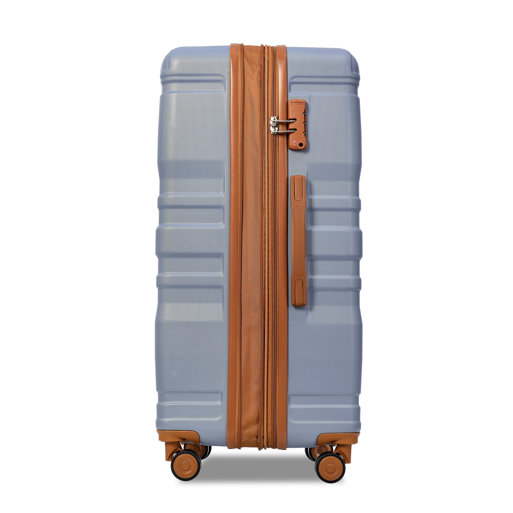 Luggage Sets Model Expandable Abs Hardshell 3Pcs Clearance Luggage Hardside Lightweight Durable Suitcase Sets Spinner Wheels Suitcase With Tsa Lock 20''24''28'' Blue And Brown Blue Abs