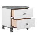 Wooden Nightstand With Two Drawers For Kids,End Table For Bedroom,White Gray Gray Solid Wood