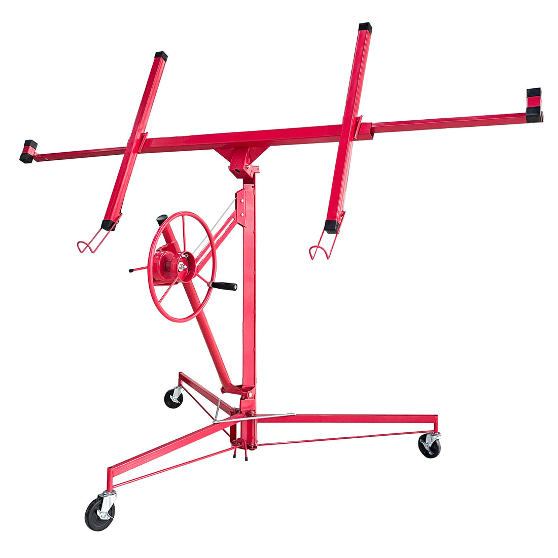 Drywall Panel Lifter Drywall Panel Hoist Jack Lifter Jack Rolling Caster Panel Hoist 11Ft Red Red Iron