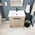 30 Inch Freestanding Bathroom Vanity with White plain light