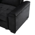 Sleeper Sectional Sofa, L Shape Corner Couch Sofa Bed With Storage Ottoman & Hidden Arm Storage & Usb Charge For Living Room Apartment, Black Black Velvet 4 Seat