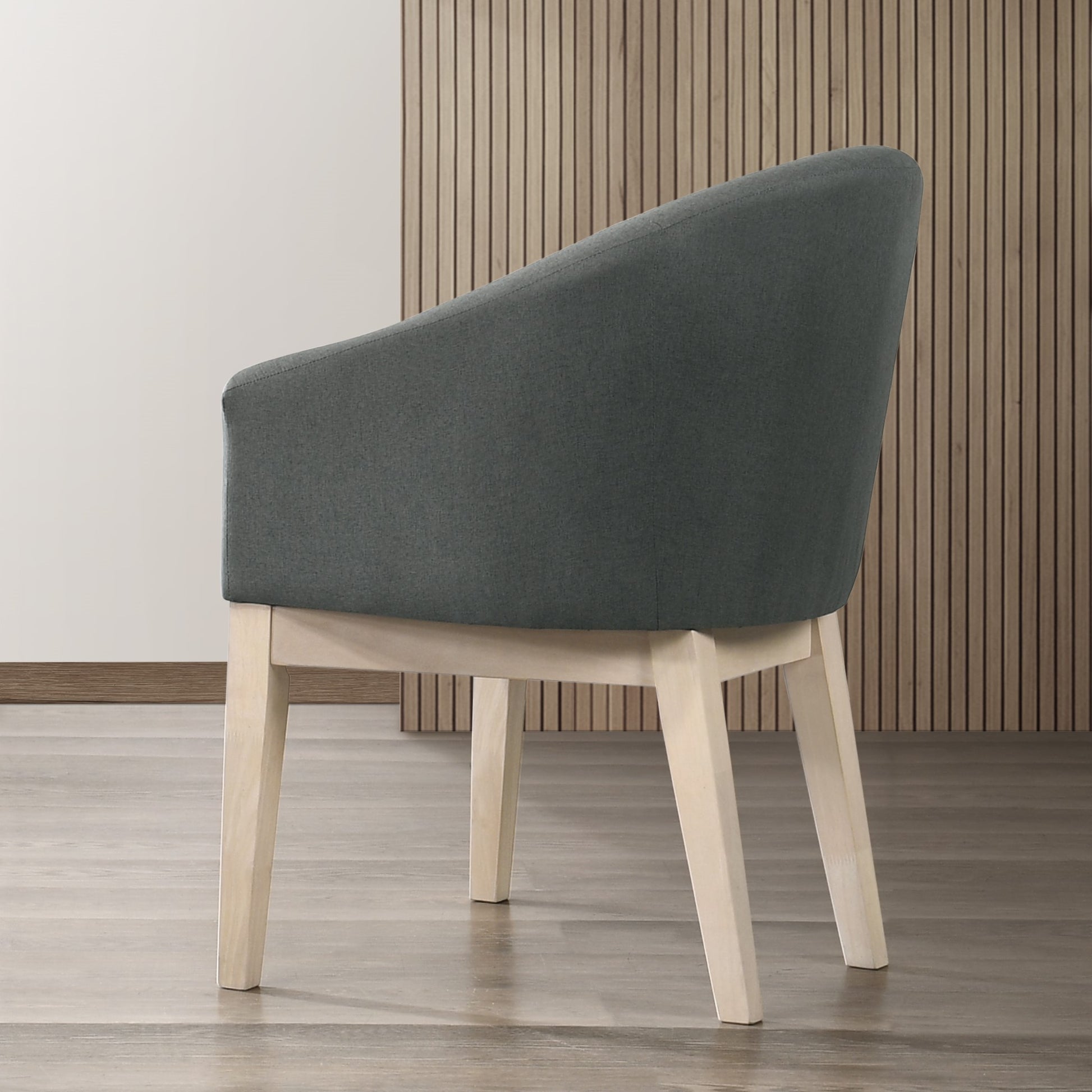 Neroli Set Of 2 Gray Fabric 23" Barrel Accent Chair Gray Fabric