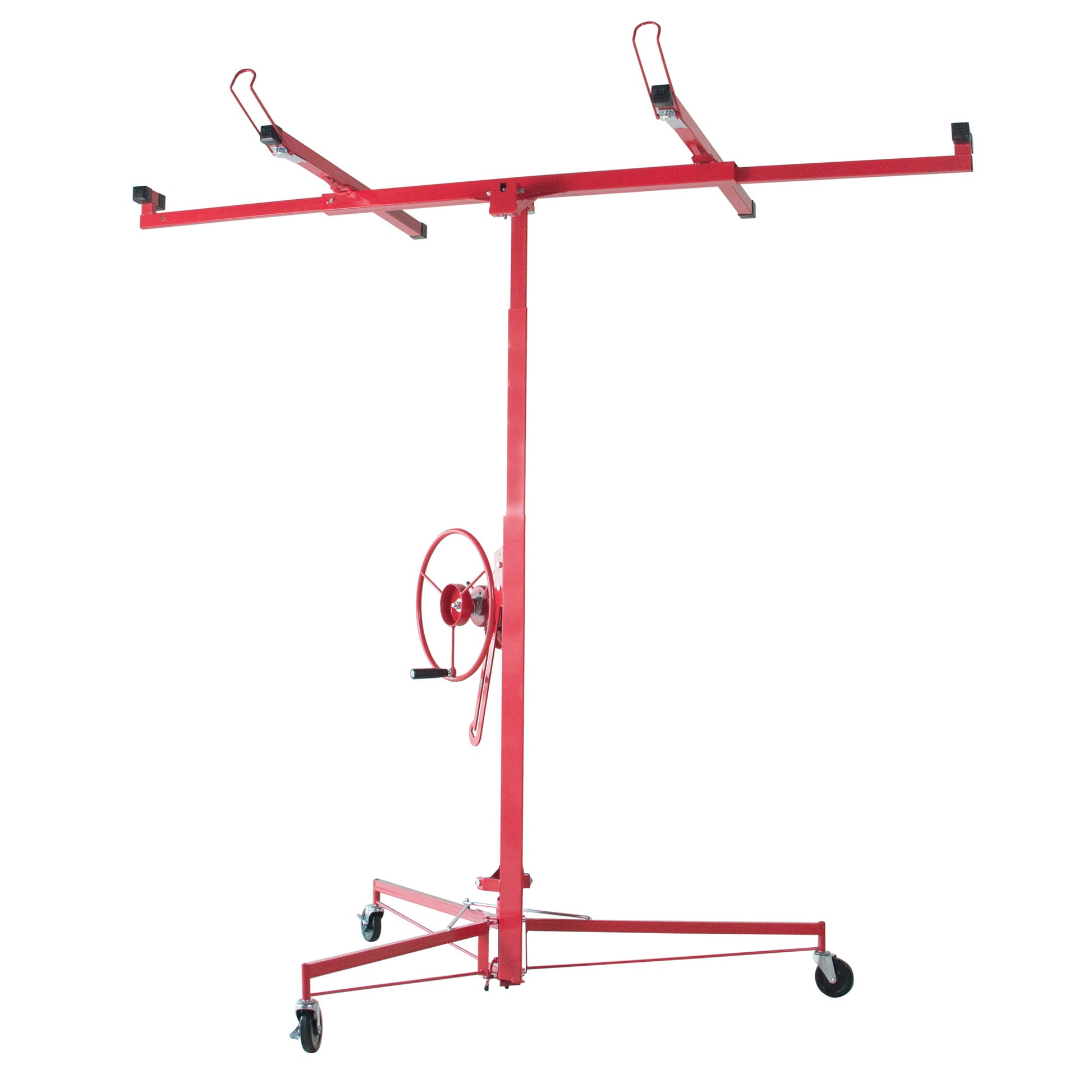 Drywall Panel Lifter Drywall Panel Hoist Jack Lifter Jack Rolling Caster Panel Hoist 11Ft Red Red Iron