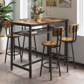 5 Piece Kitchen Counter Height Table Set, Bar Table With 4 Chairs Brown Seats 4 Mdf