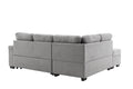 Sleeper Sectional Sofa, L Shape Corner Couch Sofa Bed With Storage Ottoman & Hidden Arm Storage & Usb Charge For Living Room Apartment, Gray Gray Velvet 4 Seat