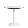 Tulip Dining Table ,32In Round, White, Mable Black, 1Pc Per Ctn White White Desk And Chair Set Round Kitchen & Dining Tables Mdf