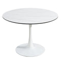 Tulip Dining Table ,Dia. 106Cm Round, Wht, Marble Wht, 1Pc Per Ctn White Seats 4 White European Round Mdf