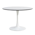 Tulip Dining Table ,Dia. 106Cm Round, Wht, Marble Wht, 1Pc Per Ctn White Seats 4 White European Round Mdf