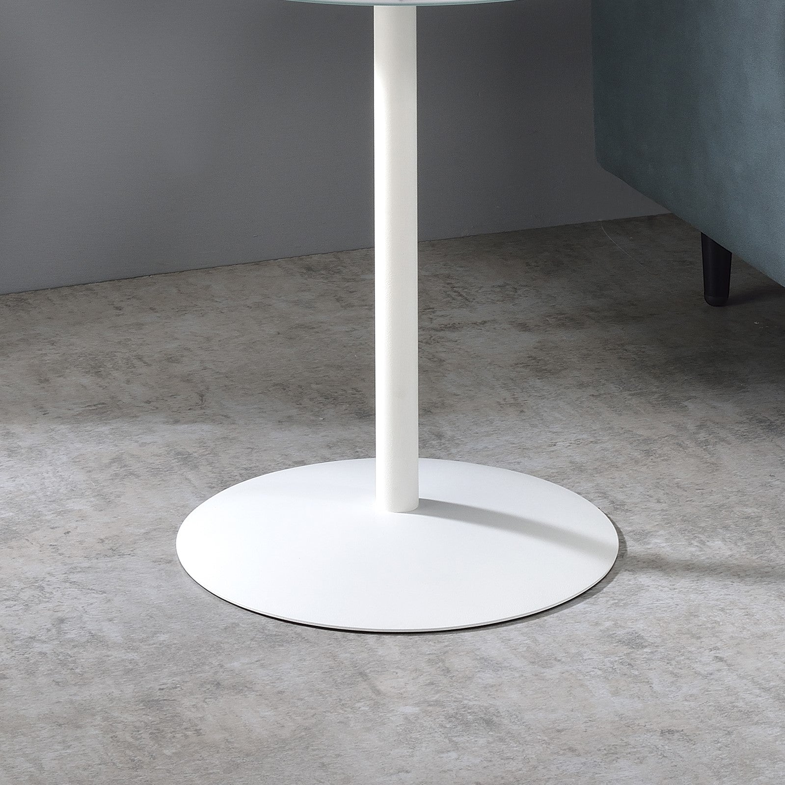 Circa 17.5" End Table With White Marble Textured Top White Glass