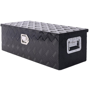 30Inch Aluminum Tool Box,Heavy Duty Truck Bed Tool Box,Outdoor Trailer Pickup Storage Tool Box,Rv Storage Organizer,Underbody Box W Lock Keys,Black Black Aluminum