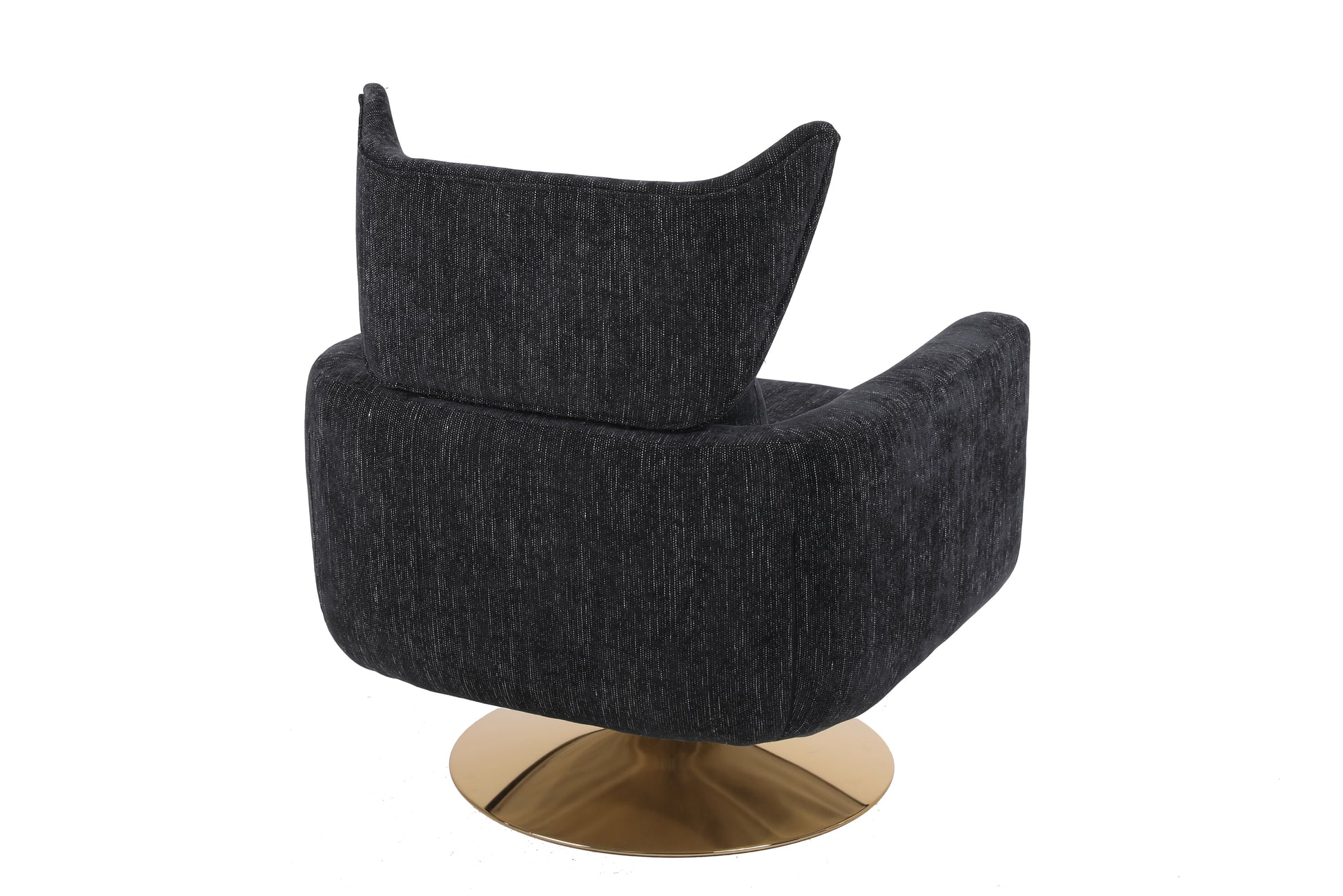 Classic Mid Century 360 Degree Swivel Accent Chair, Black Linen Black Primary Living Space American Design Foam Linen