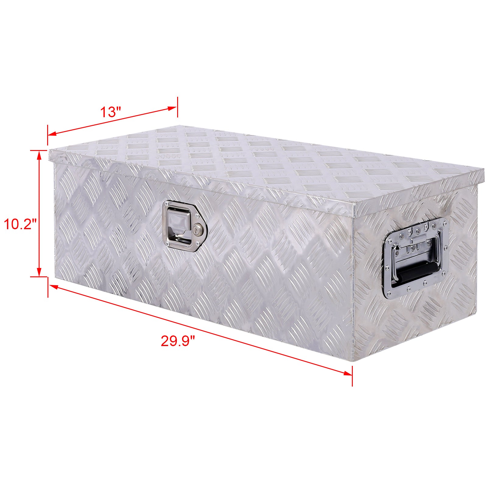 30Inch Aluminum Tool Box,Heavy Duty Truck Bed Tool Box,Outdoor Trailer Pickup Storage Tool Box,Rv Storage Organizer,Underbody Box W Lock Keys,Silver Silver Aluminum
