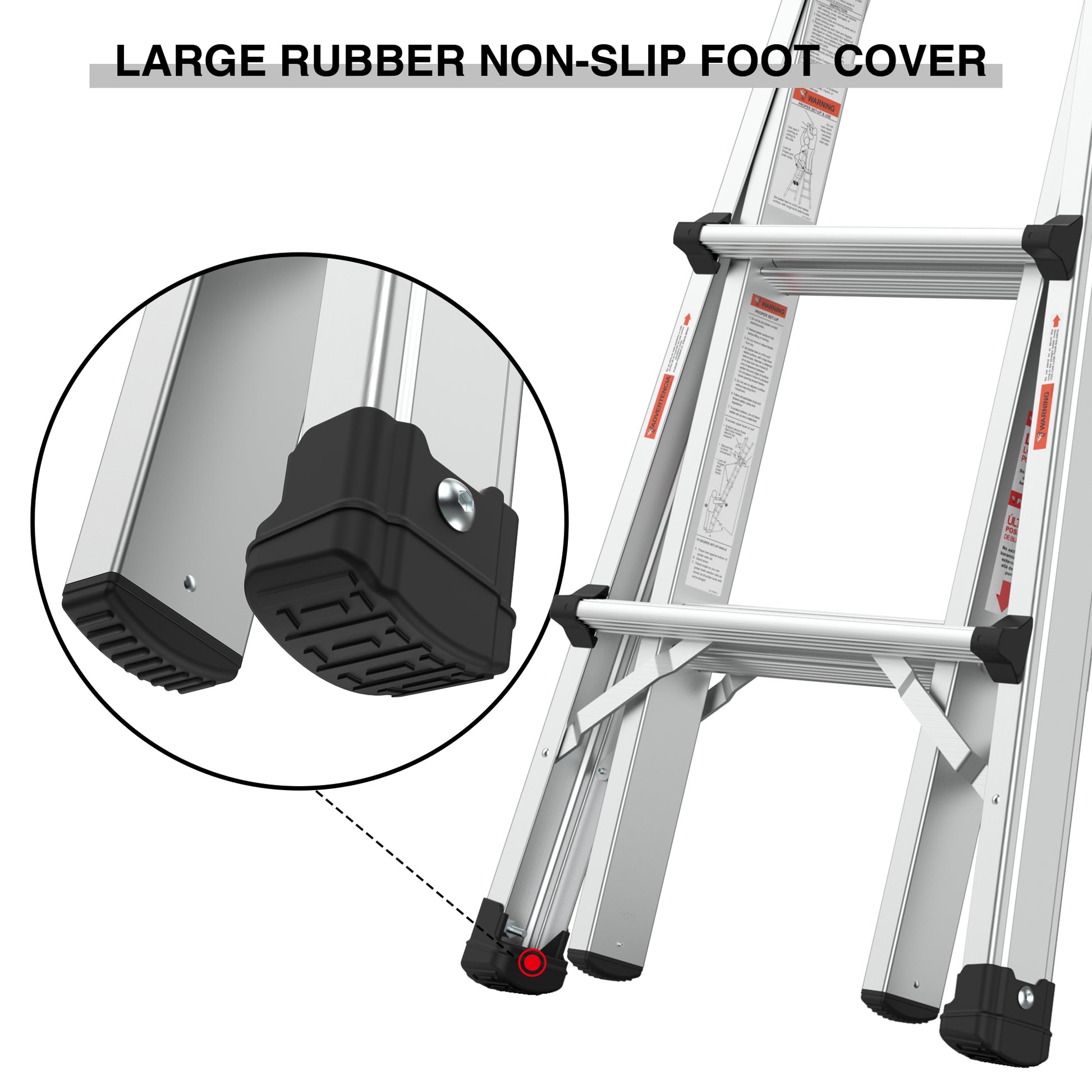 Aluminum Multi Position Ladder with Wheels, 300 lbs metallic grey-aluminium alloy