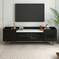 Sleek Design Tv Stand With Fluted Glass, Contemporary Entertainment Center For Tvs Up To 70