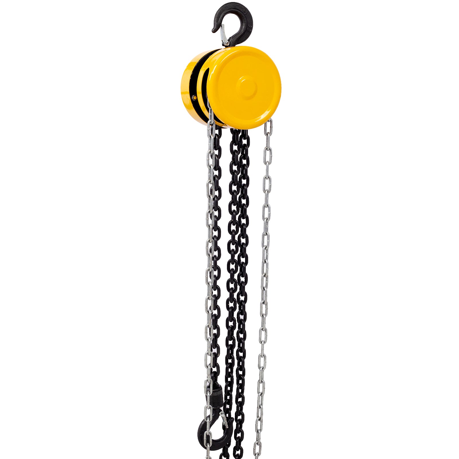 Chain Hoist 2200Lbs 1T Capacity 10Ft With 2 Heavy Duty Hooks,Manual Chain Hoist Steel Construction,Yellow Yellow Steel