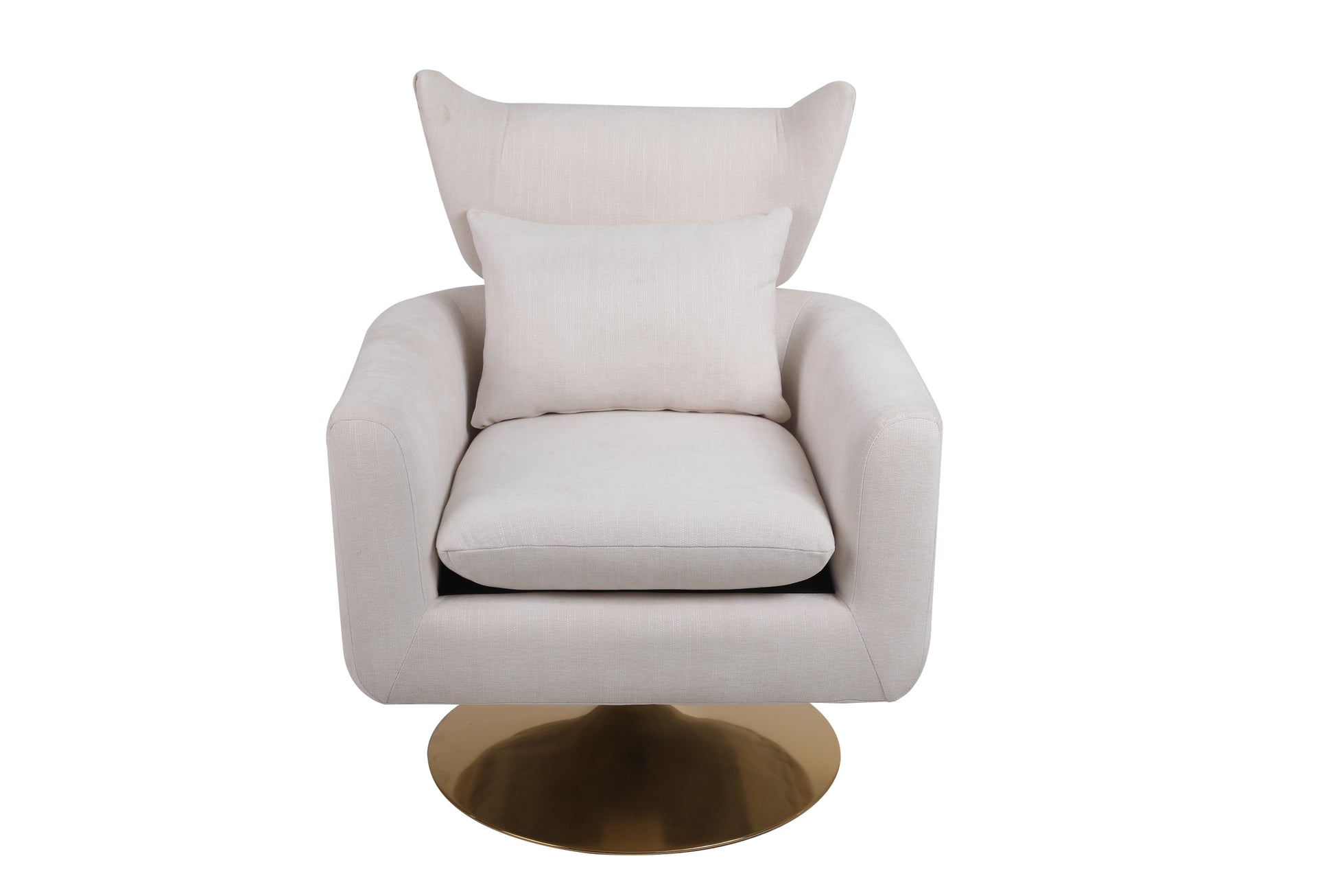 Classic Mid Century 360 Degree Swivel Accent Chair, Beige Linen Beige Primary Living Space American Design Foam Linen