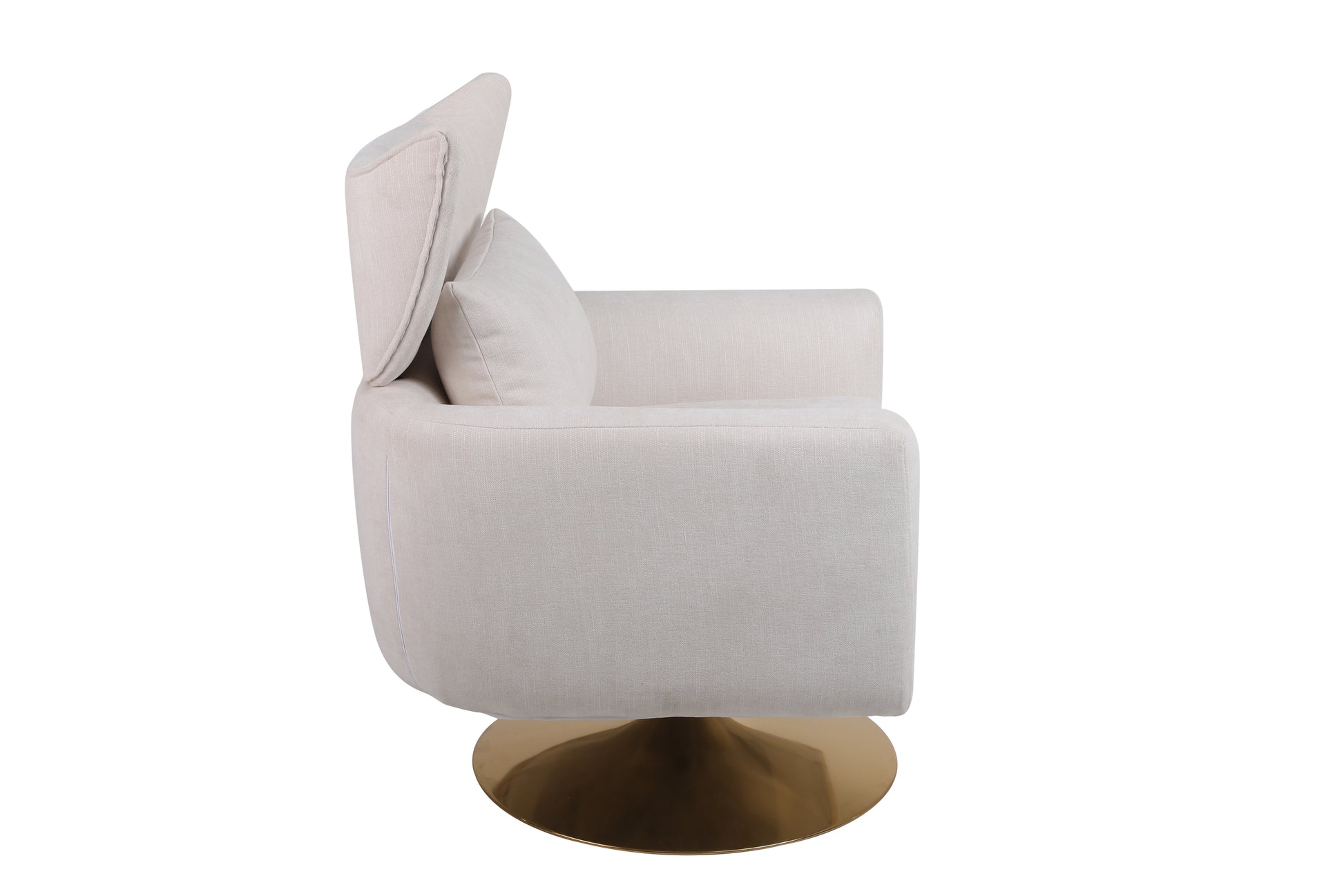 Classic Mid Century 360 Degree Swivel Accent Chair, Beige Linen Beige Primary Living Space American Design Foam Linen