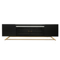 Sleek Design Tv Stand With Fluted Glass, Contemporary Entertainment Center For Tvs Up To 70