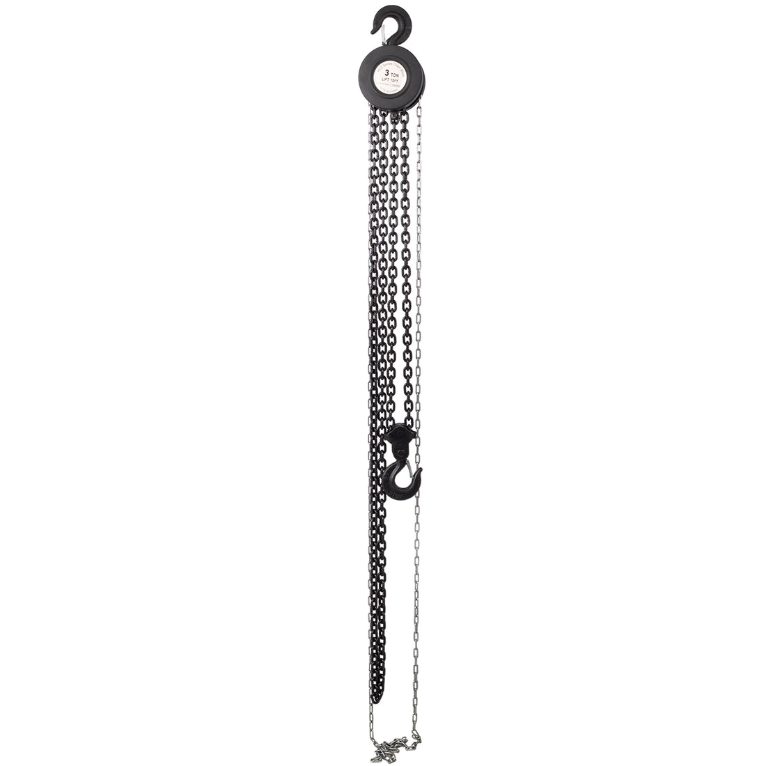 Chain Hoist 11000Lbs 5T Capacity 10Ft With 2 Heavy Duty Hooks,Manual Chain Hoist Steel Construction,Black Black Steel