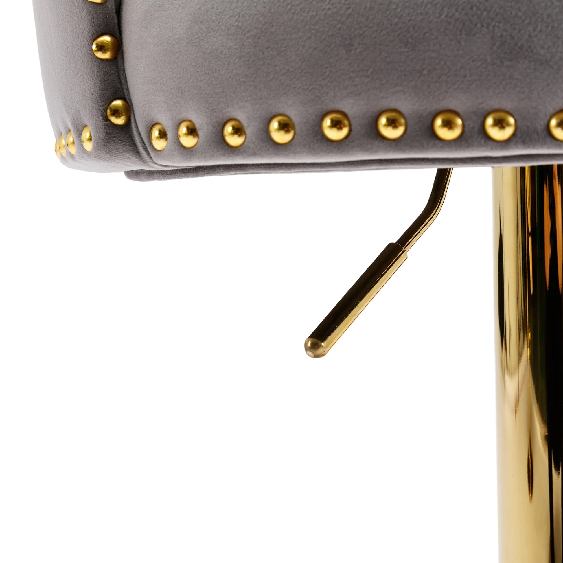 Coolmore Swivel Bar Stools Set Of 2 Adjustable Counter Height Chairs With Footrest For Kitchen, Dining Room 2Pc Set Gray Velvet