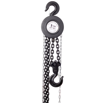 Chain Hoist 4400Lbs 2T Capacity 10Ft With 2 Heavy Duty Hooks,Manual Chain Hoist Steel Construction,Black Black Steel