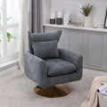 Classic Mid Century 360 Degree Swivel Accent Chair, Dusty Blue Linen Blue Gray Primary Living Space American Design Foam Linen