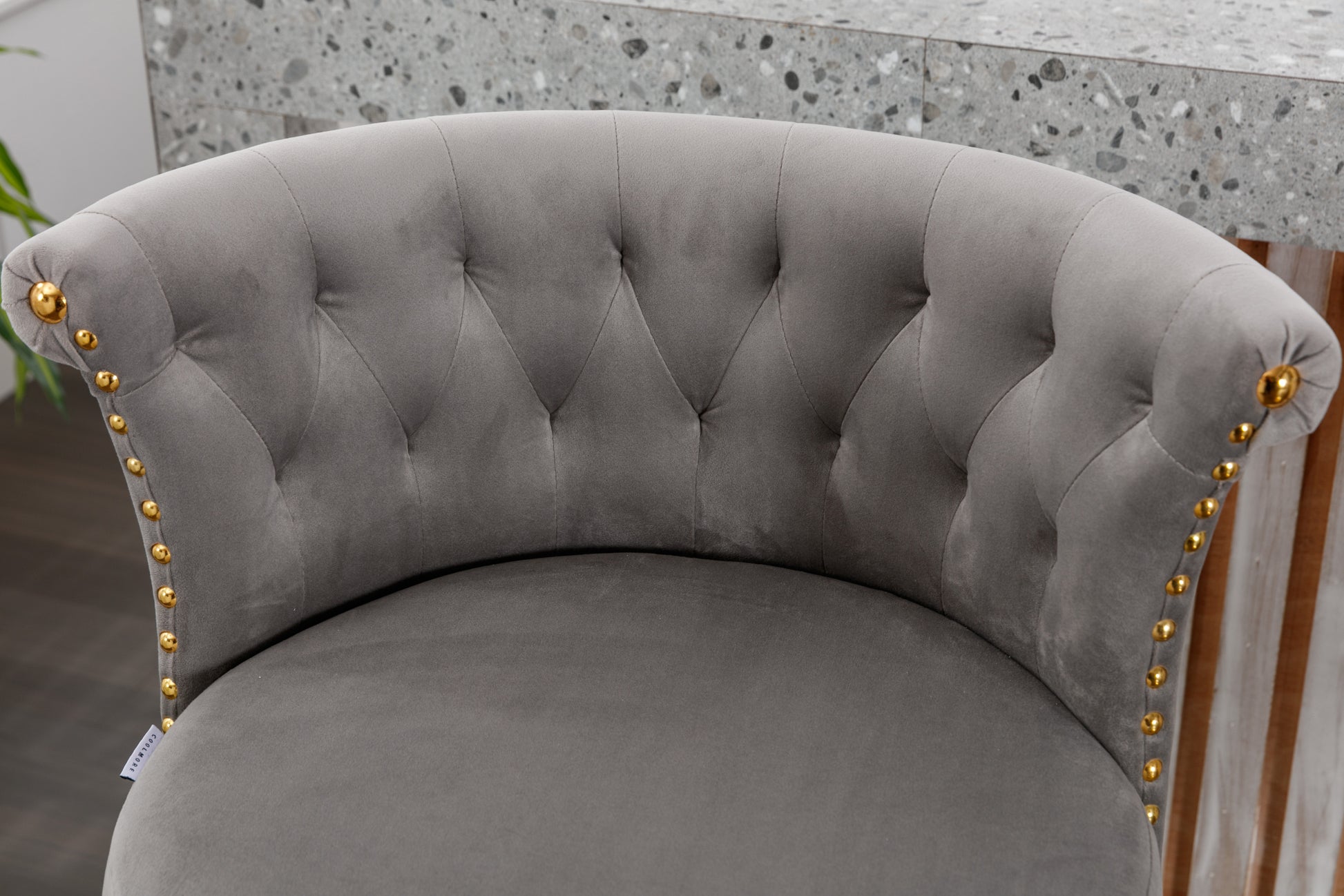 Coolmore Swivel Bar Stools Set Of 2 Adjustable Counter Height Chairs With Footrest For Kitchen, Dining Room 2Pc Set Gray Velvet