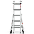 Aluminum Multi Position Ladder with Wheels, 300 lbs metallic grey-aluminium alloy