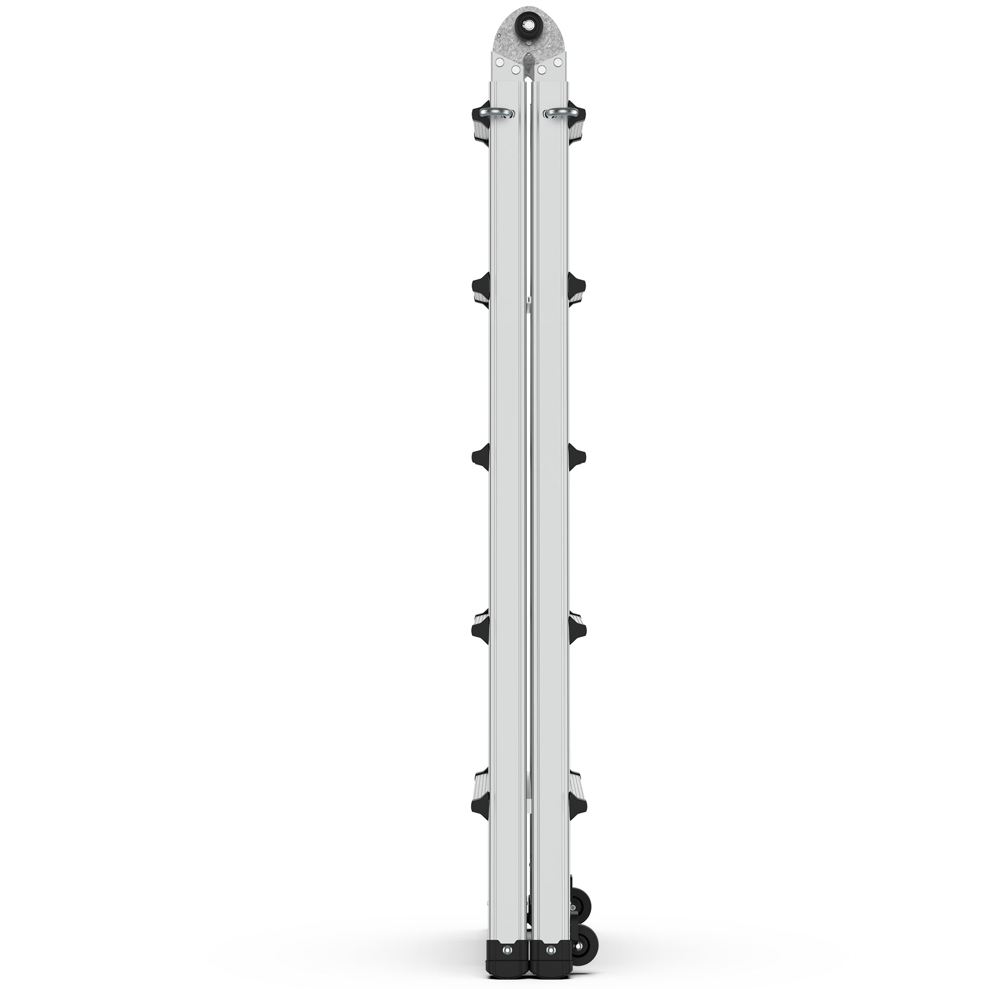 Aluminum Multi Position Ladder with Wheels, 300 lbs metallic grey-aluminium alloy