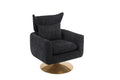 Classic Mid Century 360 Degree Swivel Accent Chair, Black Linen Black Primary Living Space American Design Foam Linen