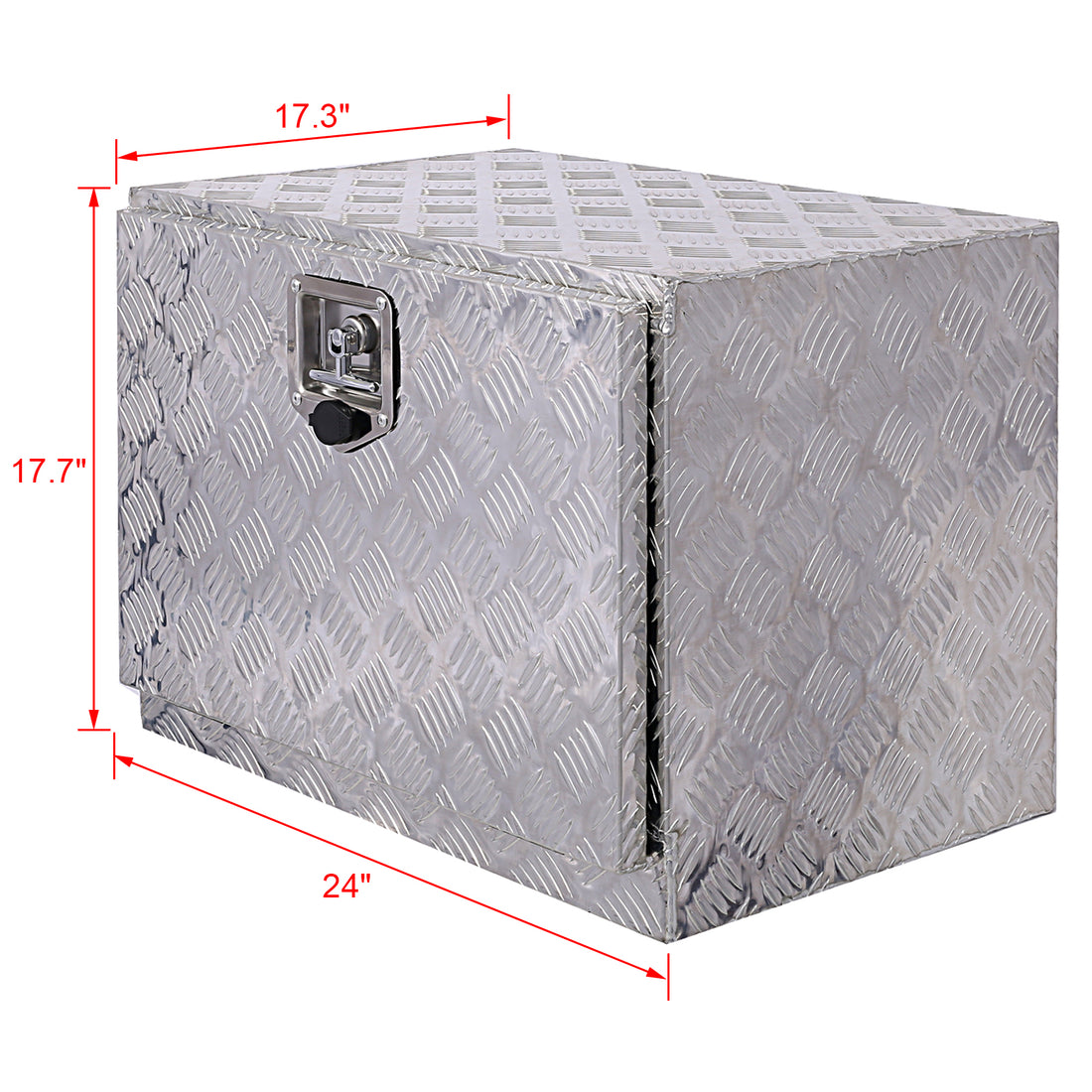 24Inch Aluminum Tool Box,Heavy Duty Truck Bed Tool Box,Outdoor Trailer Pickup Storage Tool Box,Rv Storage Organizer,Underbody Box W Lock Keys,Silver Silver Aluminum