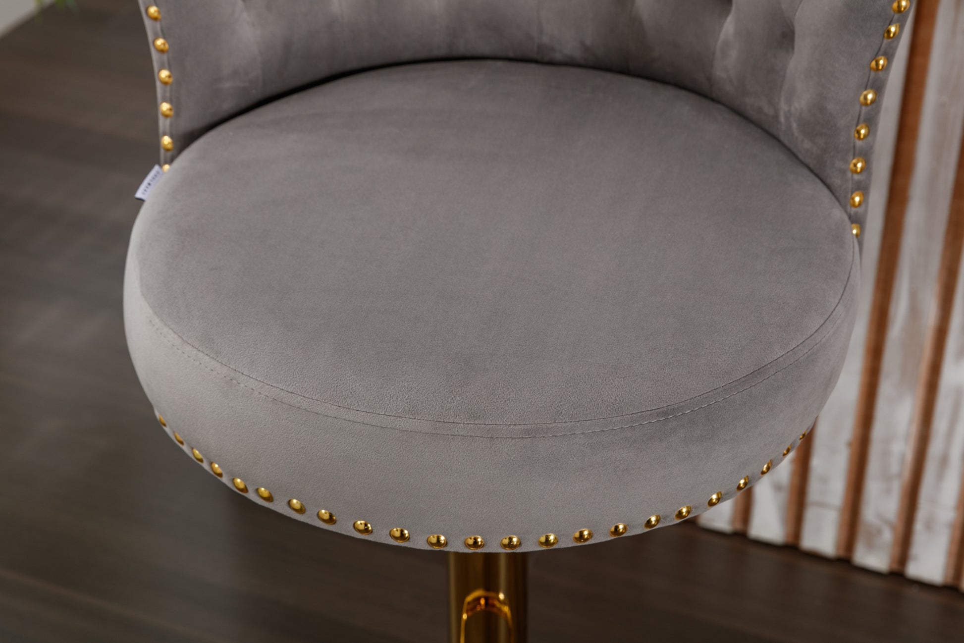 Coolmore Swivel Bar Stools Set Of 2 Adjustable Counter Height Chairs With Footrest For Kitchen, Dining Room 2Pc Set Gray Velvet