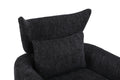 Classic Mid Century 360 Degree Swivel Accent Chair, Black Linen Black Primary Living Space American Design Foam Linen