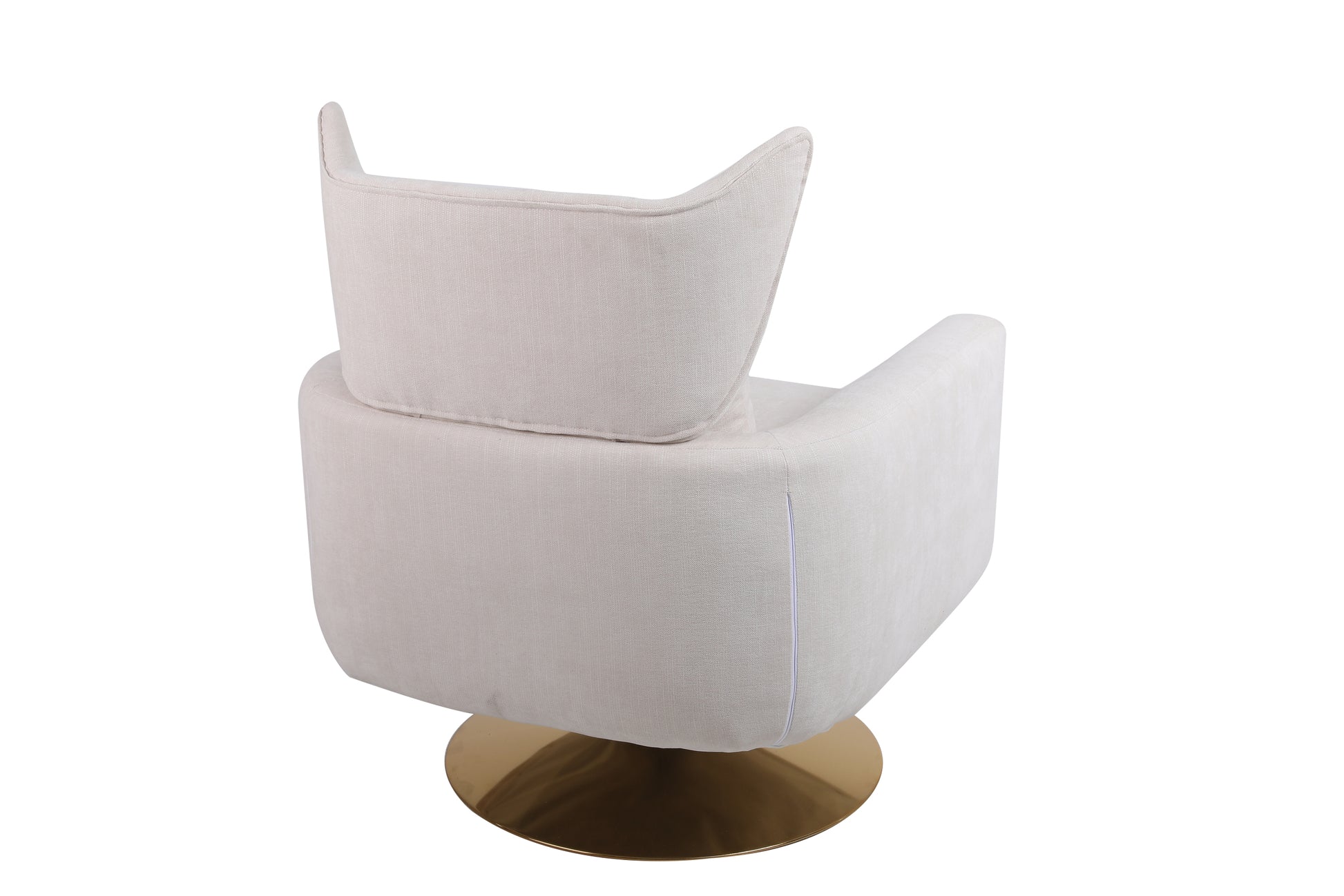 Classic Mid Century 360 Degree Swivel Accent Chair, Beige Linen Beige Primary Living Space American Design Foam Linen