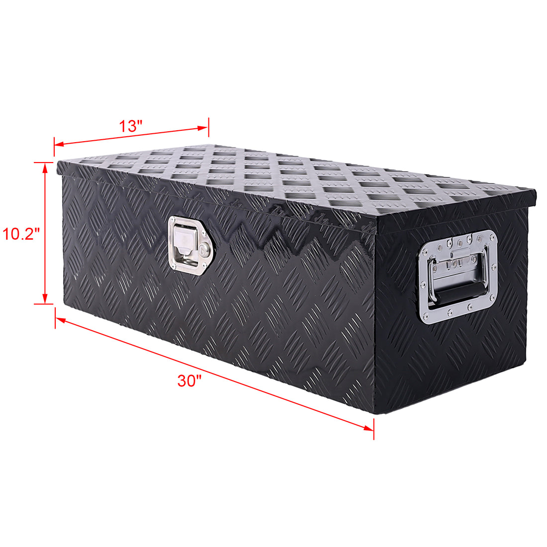 30Inch Aluminum Tool Box,Heavy Duty Truck Bed Tool Box,Outdoor Trailer Pickup Storage Tool Box,Rv Storage Organizer,Underbody Box W Lock Keys,Black Black Aluminum