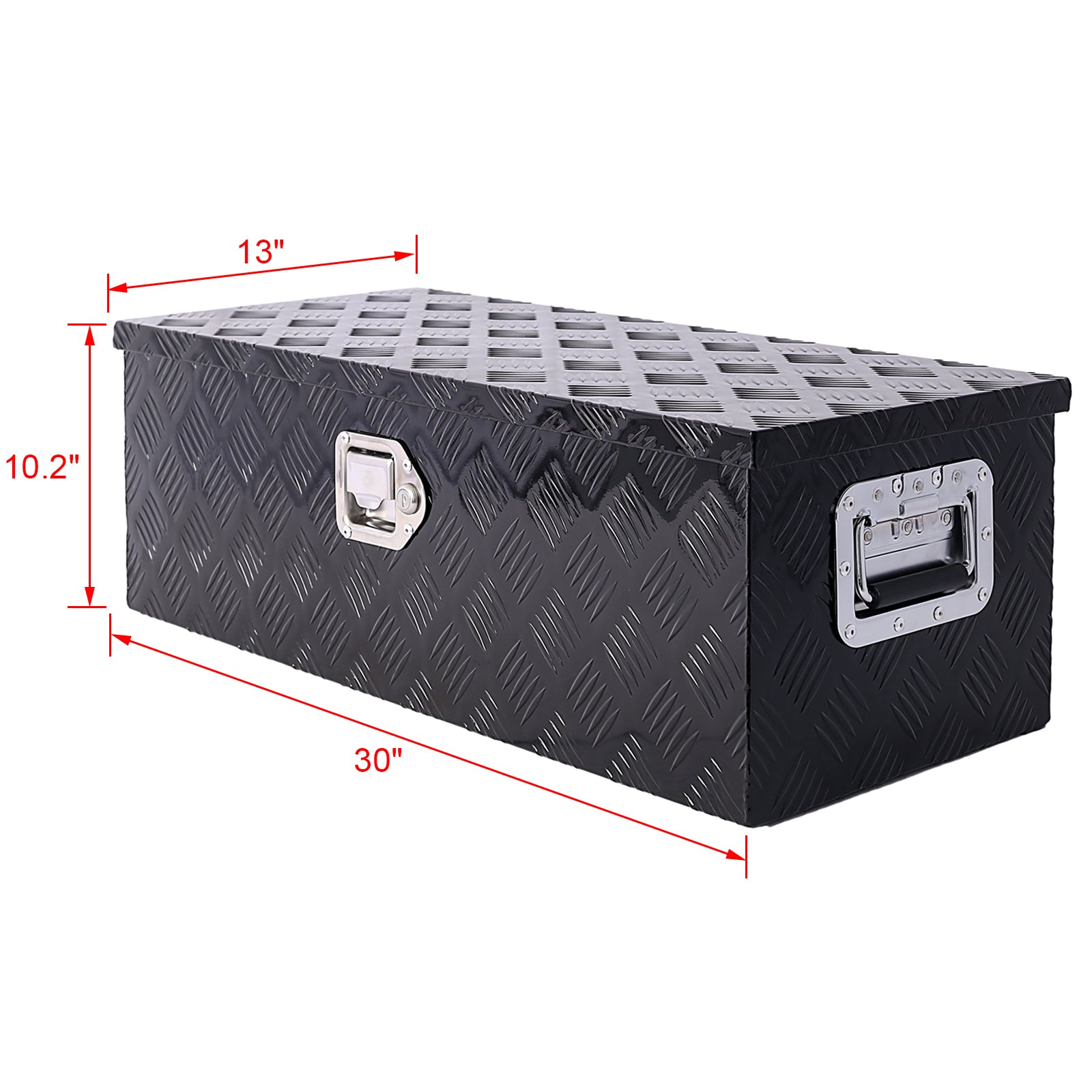 30Inch Aluminum Tool Box,Heavy Duty Truck Bed Tool Box,Outdoor Trailer Pickup Storage Tool Box,Rv Storage Organizer,Underbody Box W Lock Keys,Black Black Aluminum