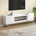 Sleek Design Tv Stand With Fluted Glass, Contemporary Entertainment Center For Tvs Up To 70