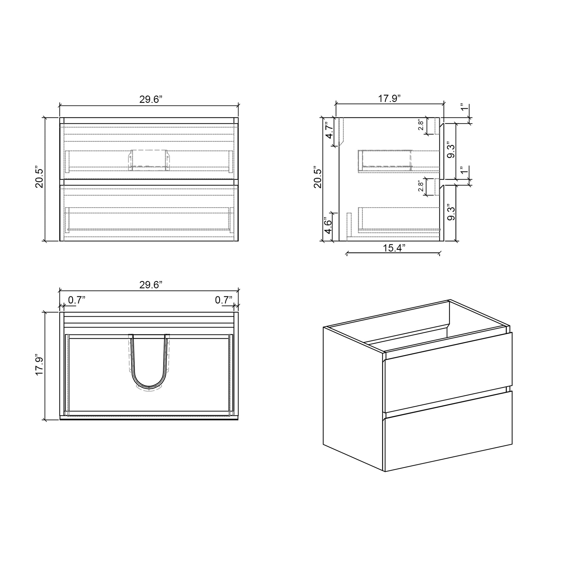 U063 Alice72W 201 Alice 72" White Bathroom Vanity With Double Sinks And Open Shelf, Modern Wall Mounted Floating Bathroom Vanity, One Piece Sink Basin Without Drain And Faucet White Bathroom Modern Mdf Mdf