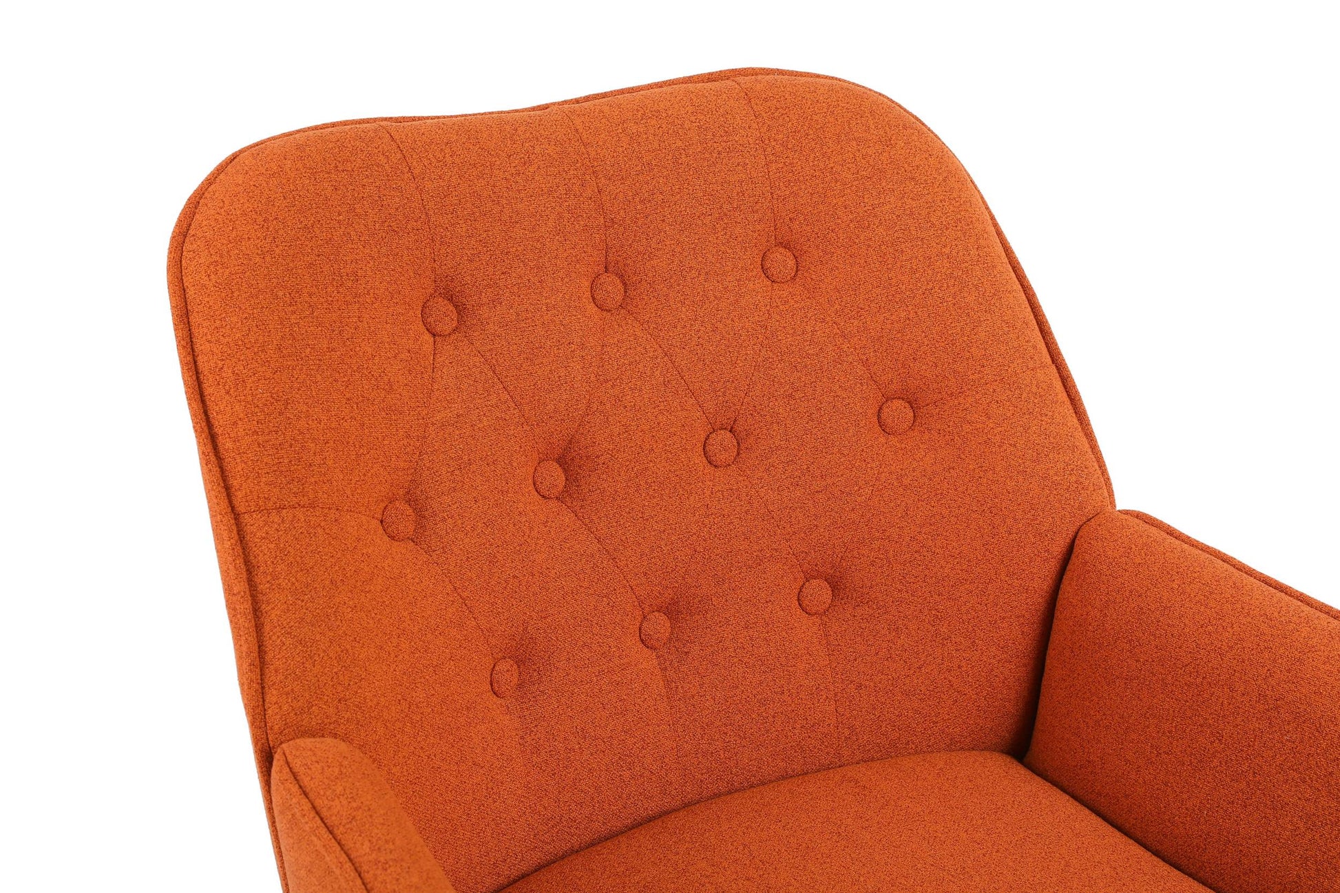 Modern Mid Century Chair Linen Sherpa Armchair For Living Room Bedroom Office Easy Assemble Orange Orange Primary Living Space Foam Linen