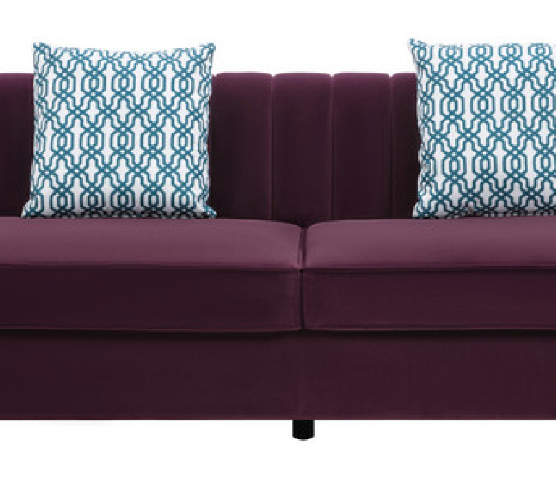 Maddie 128" Purple Velvet 5 Seater Double Chaise Sectional Sofa Purple Velvet