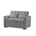 Grey Velvet Loveseat Sofa Bed 7Cm Legs Grey Wood Tufted Back Square Arms Foam Velvet 2 Seat