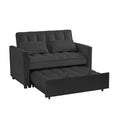 Black Velvet Loveseat Sofa Bed Black Wood Tufted Back Square Arms Foam Velvet 2 Seat