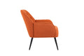 Modern Mid Century Chair Linen Sherpa Armchair For Living Room Bedroom Office Easy Assemble Orange Orange Primary Living Space Foam Linen