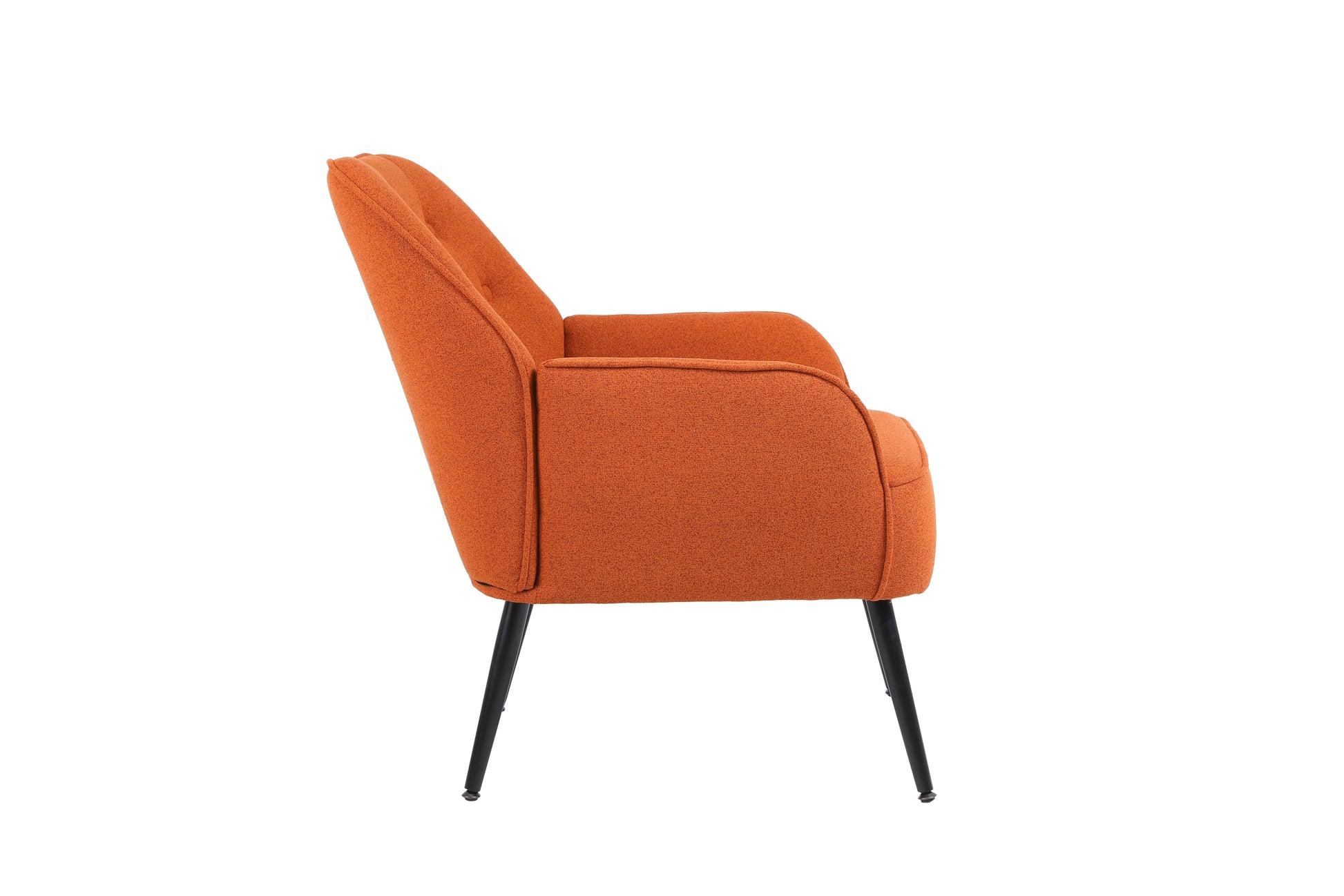 Modern Mid Century Chair Linen Sherpa Armchair For Living Room Bedroom Office Easy Assemble Orange Orange Primary Living Space Foam Linen