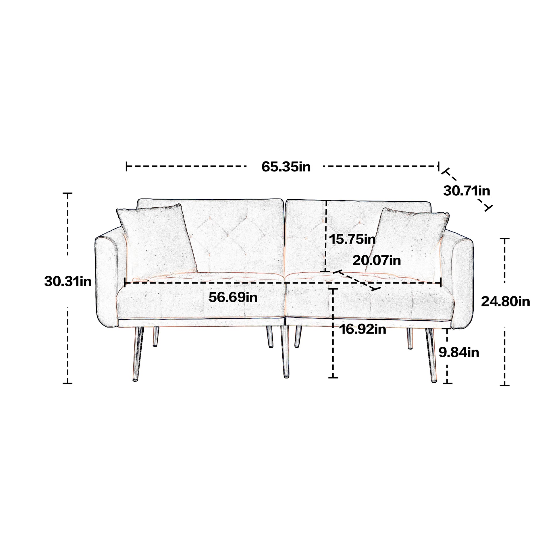 Coolmore Velvet Sofaaccent Sofa .Seat Sofa With Metal Feet Pink Polyester