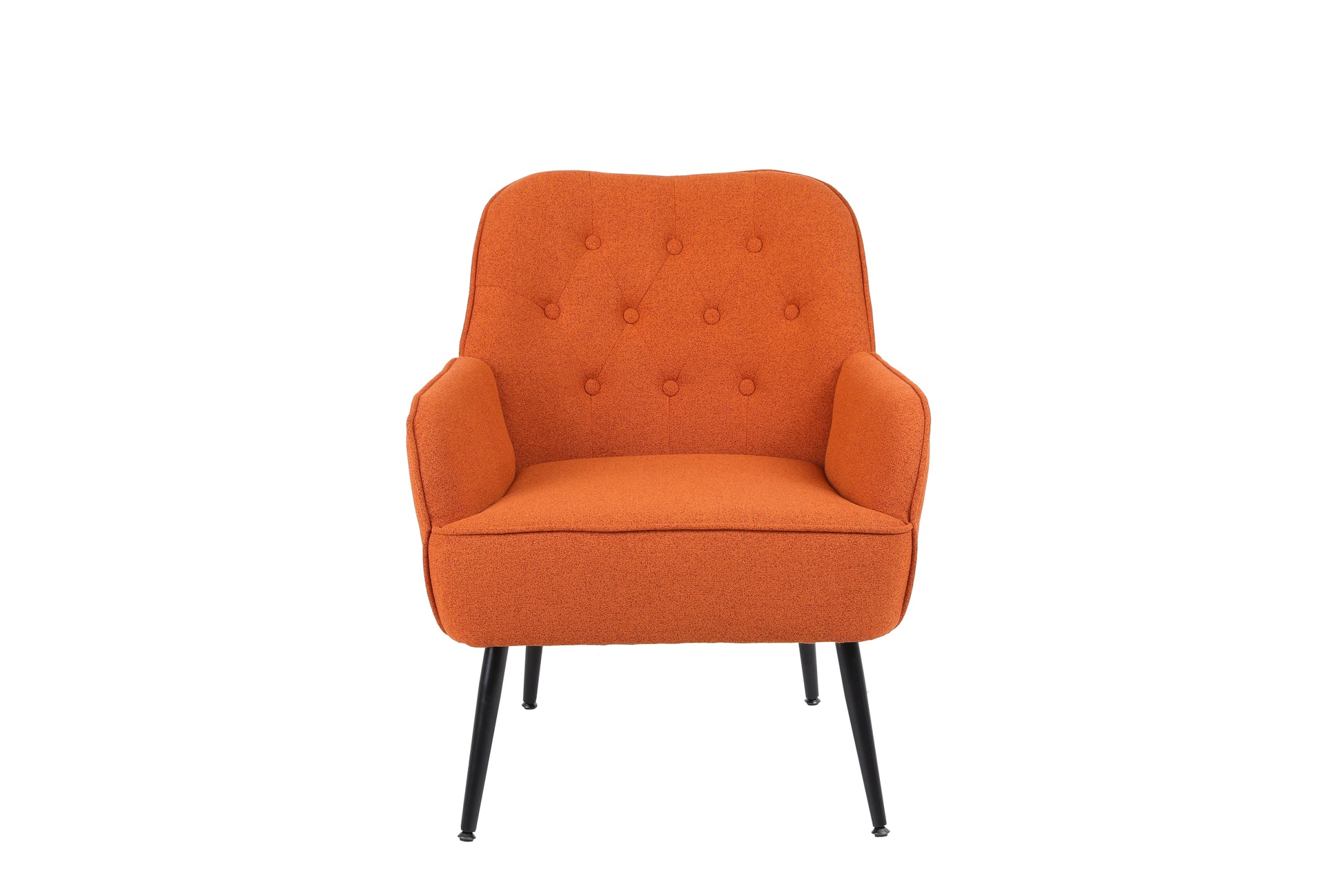 Modern Mid Century Chair Linen Sherpa Armchair For Living Room Bedroom Office Easy Assemble Orange Orange Primary Living Space Foam Linen