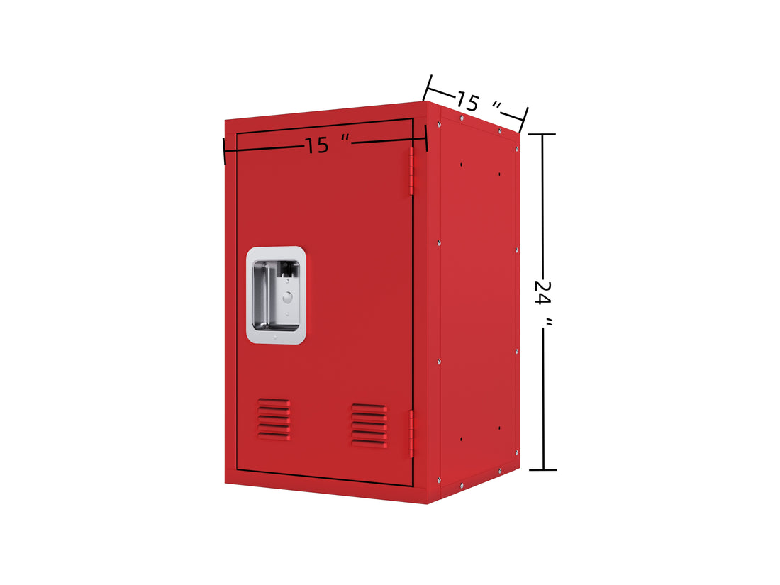 24" H Locker Storage Cabinet, Metal Locker Storage Cabinet With 1 Doors, Small Metal Locker,Lockable Storage Cabinet,For Employees,Office,Kids Locker Assembly Required Elegant Red Red Steel