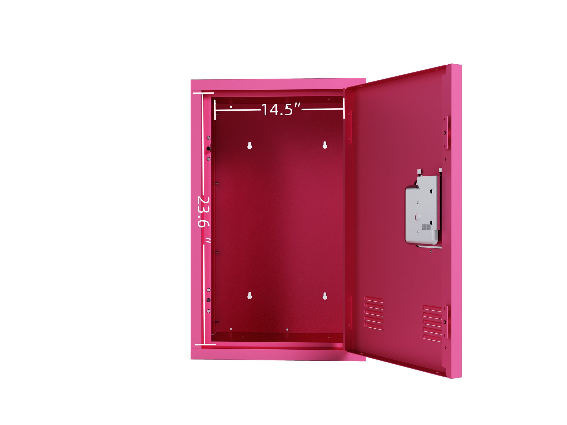 24" H Locker Storage Cabinet, Metal Locker Storage Cabinet With 1 Doors, Small Metal Locker,Lockable Storage Cabinet,For Employees,Office,Kids Locker Assembly Required Rose Red ,Easy Assembly Pink